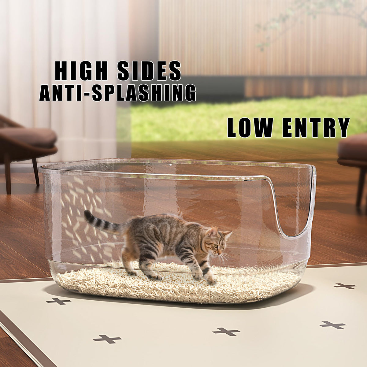 Large High Sided Anti-Splashing Cat Litter Box G182