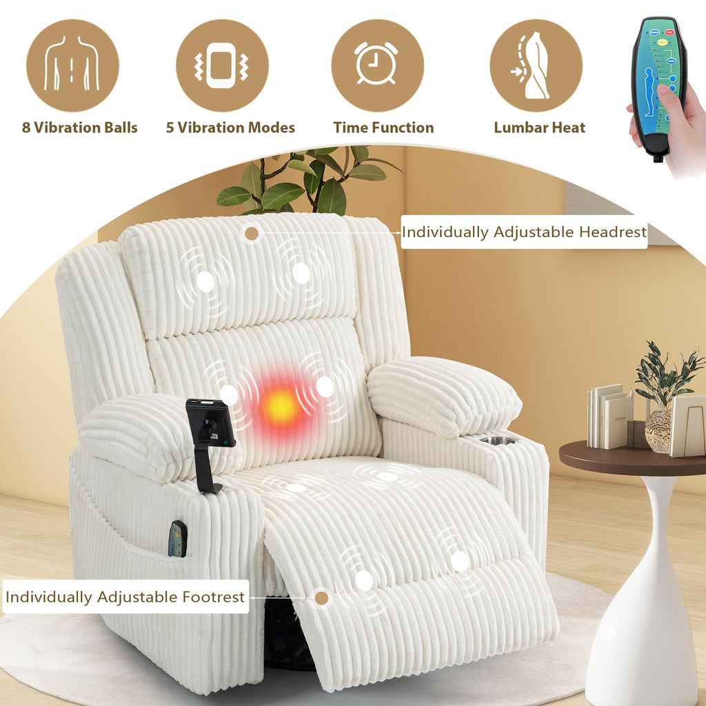 Power Swivel Rocker Recliner with Adjustable Headrest D90082