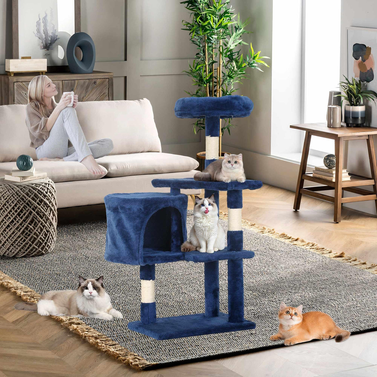 36 Inch Tall Cat Tree with Sisal Rope P4082