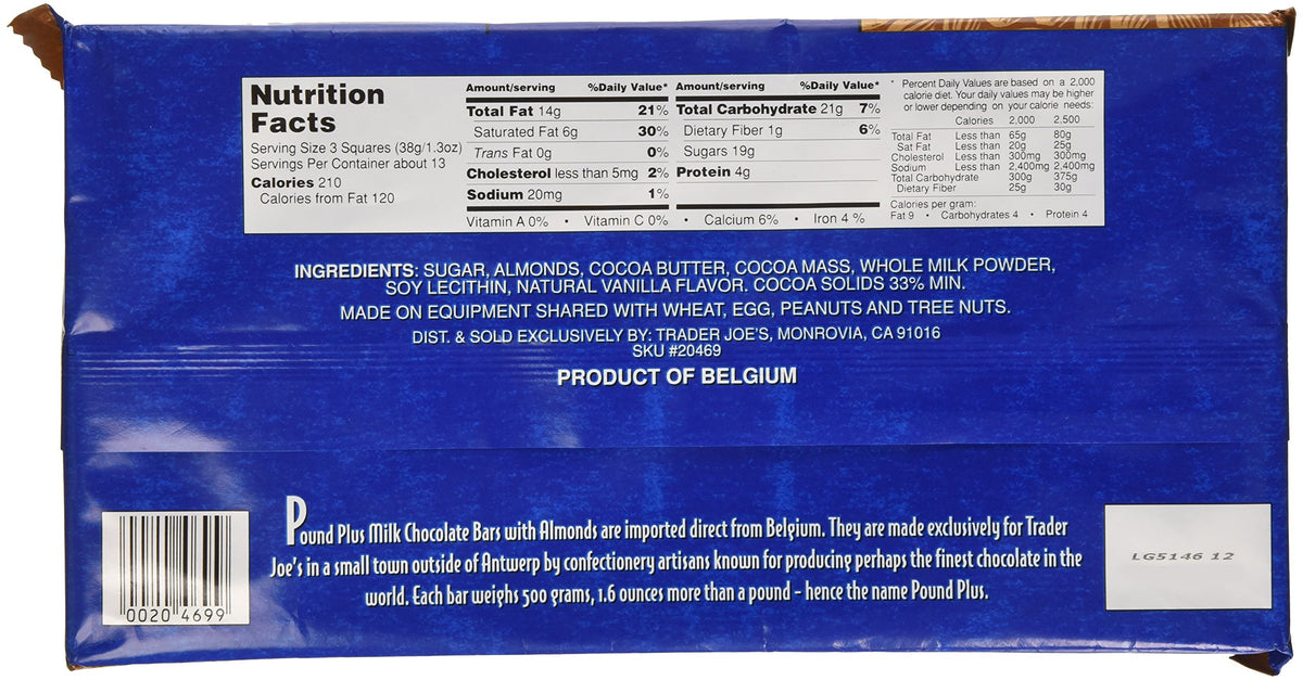 Milk Chocolate with Almonds 17.6 oz J4031