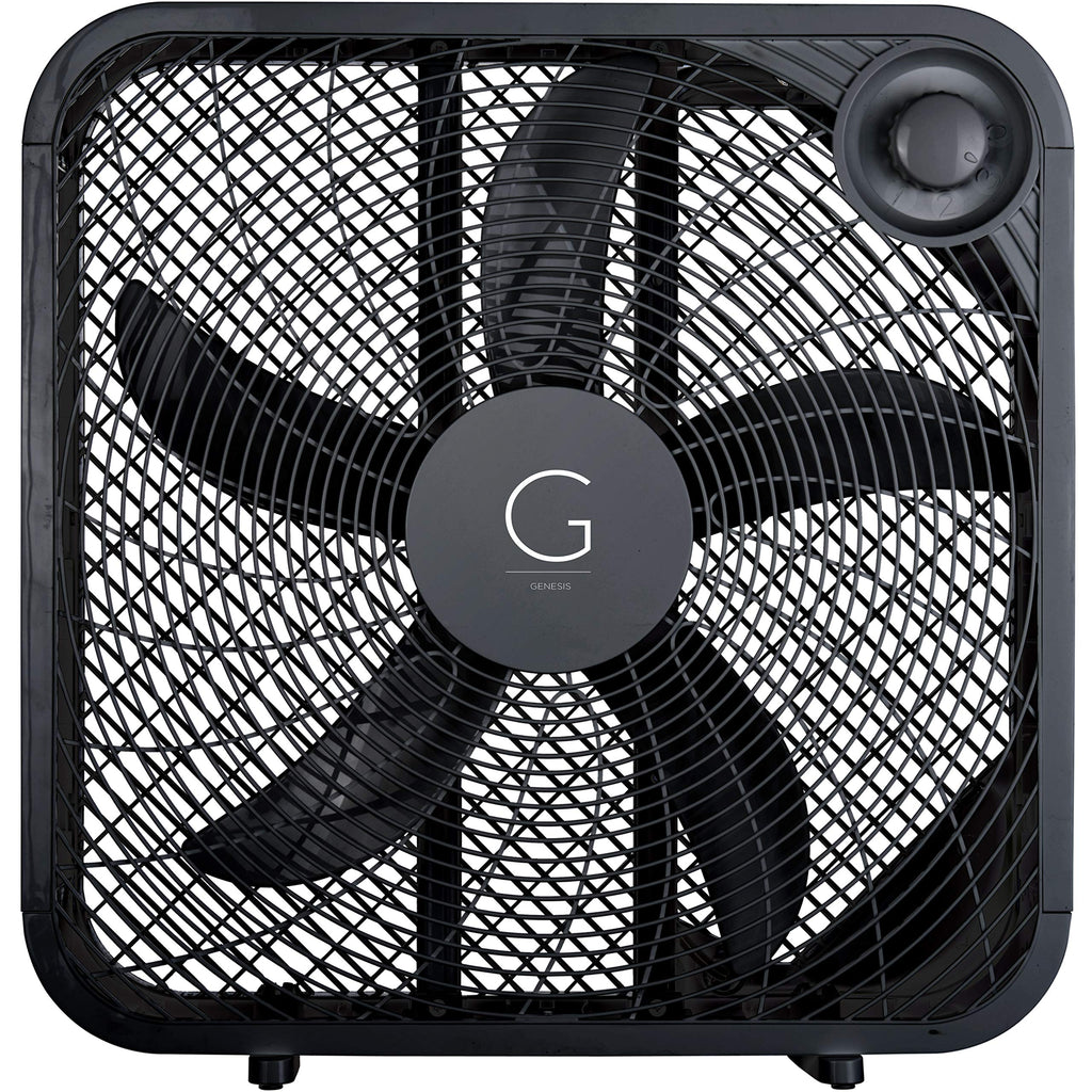 20" Box Fan, 3 Settings, Carry Handle, Black S843563